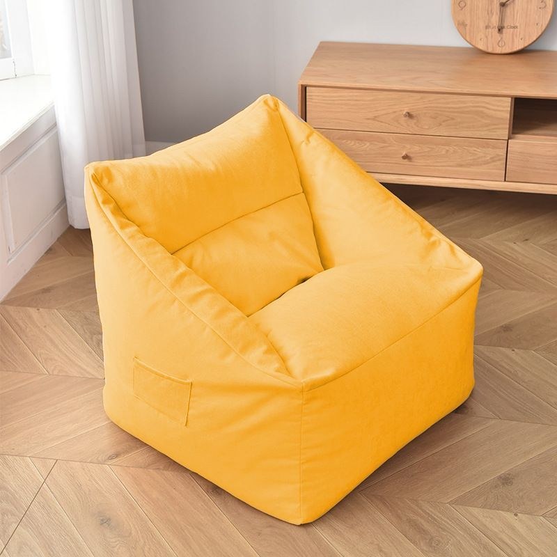 Yellow Bean Bag Chair With Yellow detail 1